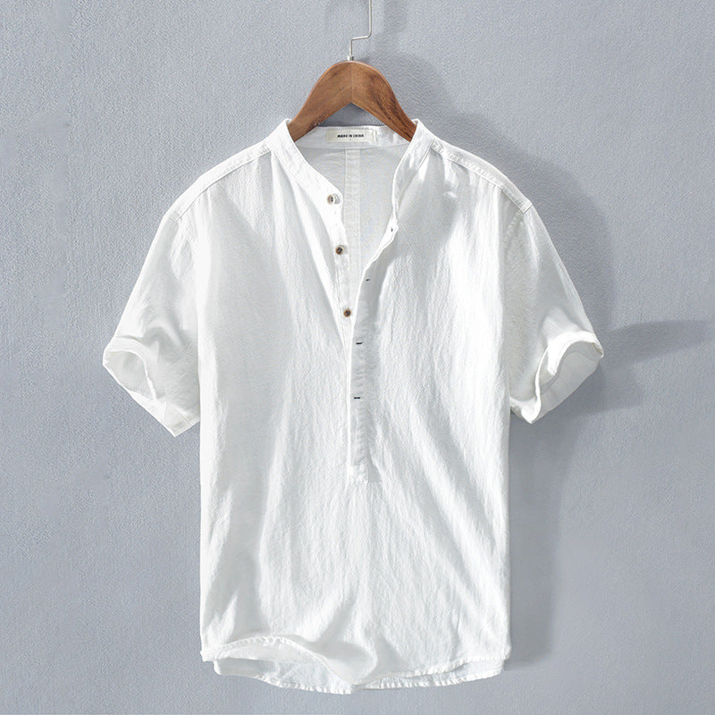 Finn | Men's Casual Linen Button Up Shirt Navy