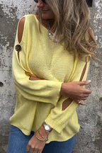 Dama Washington Mira women's oversized cutout sweater cream long sleeve - view 5