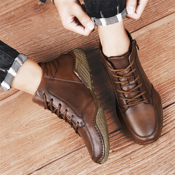 Kade | Men's Brown Leather Lace Up Boots