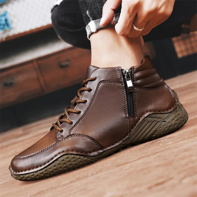 Kade | Men's Brown Leather Lace Up Boots