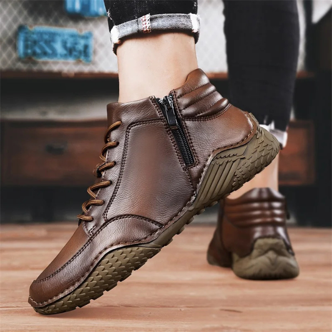 Kade | Men's Brown Leather Lace Up Boots
