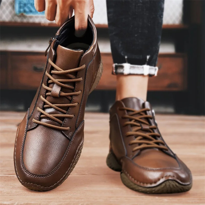 Kade | Men's Brown Leather Lace Up Boots