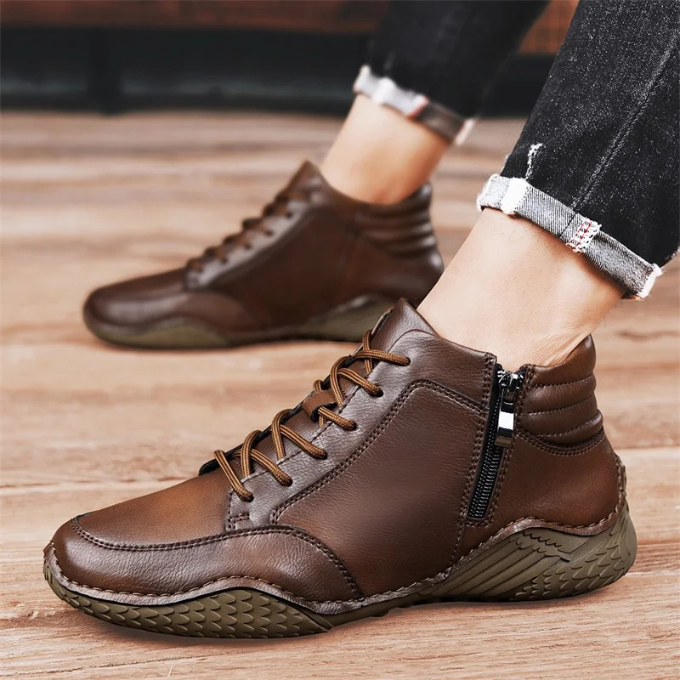 Kade | Men's Brown Leather Lace Up Boots