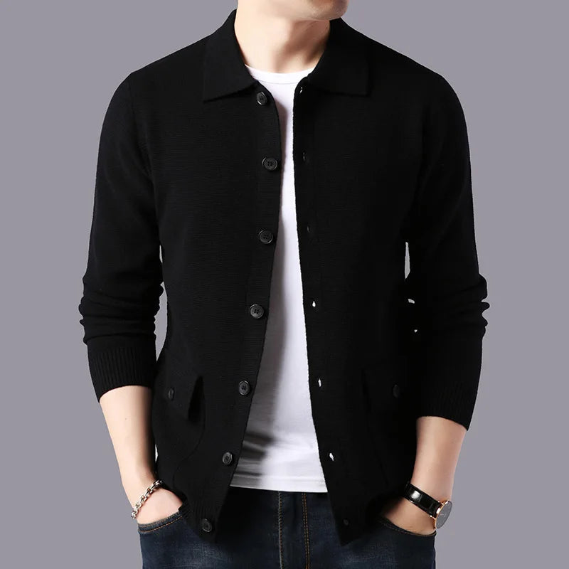 Grant | Men's Casual Knit Cardigan Sweater Cream Button Up