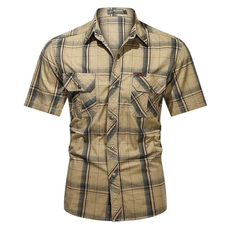 Jasper | Men's Flannel Shirt Navy Plaid Long Sleeve