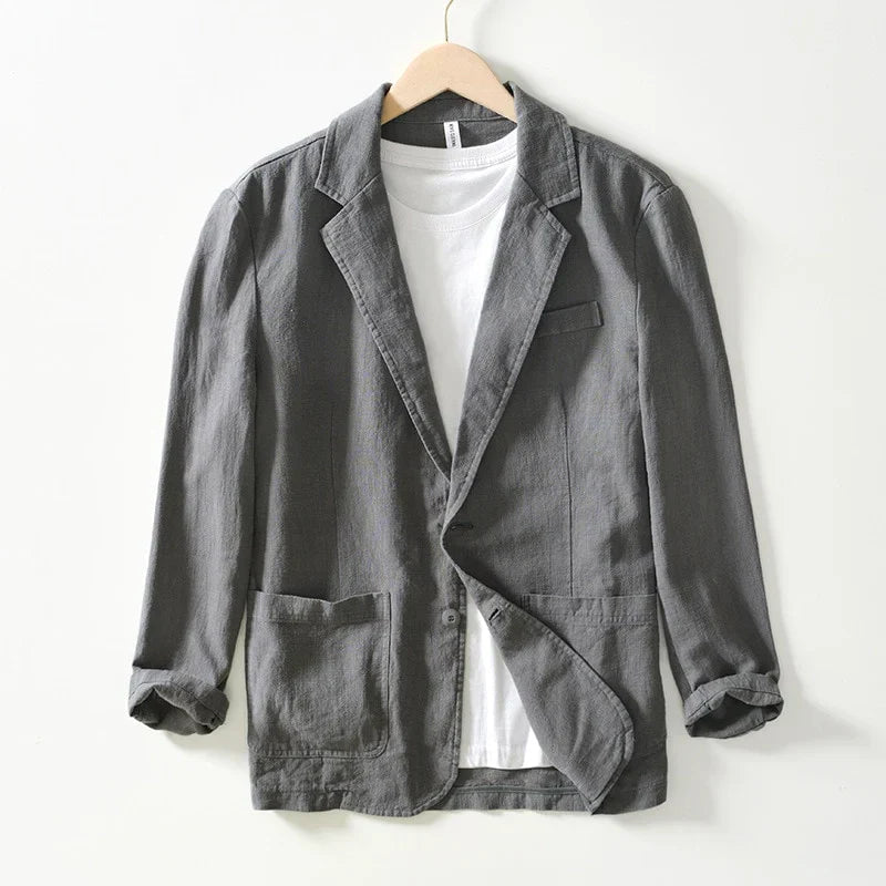 Voss | Men's Casual Denim Blazer Light Blue Single Breasted