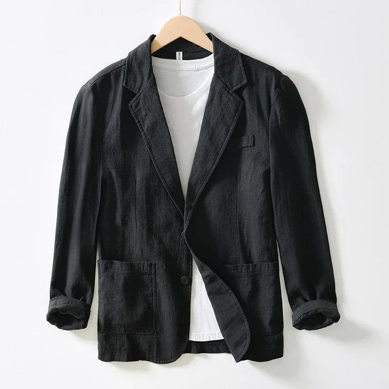 Voss | Men's Casual Denim Blazer Light Blue Single Breasted