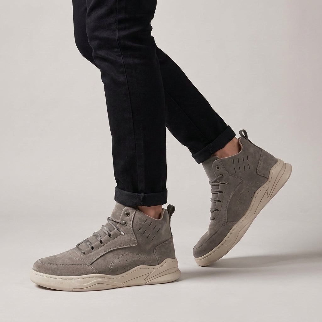 Dama Washington Axel suede high top sneakers Grey - on foot detail