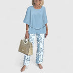 Dama Washington Stella women's lounge set sage green floral print pants - view 2
