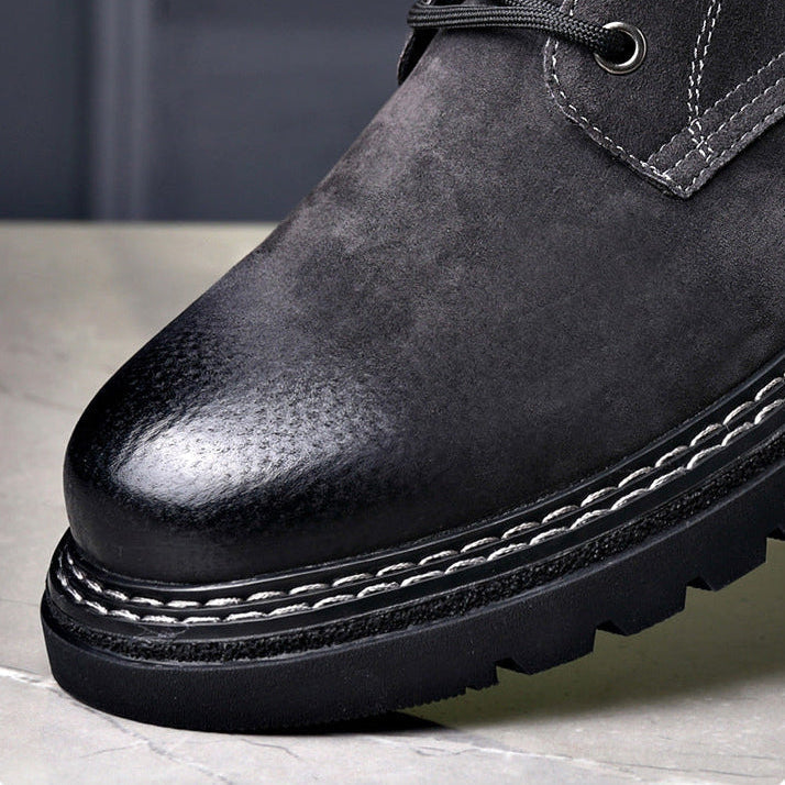Hale | Men's Tan Suede Lace Up Combat Boots
