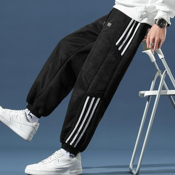 Orion | Men's Baggy Cargo Pants Beige Striped