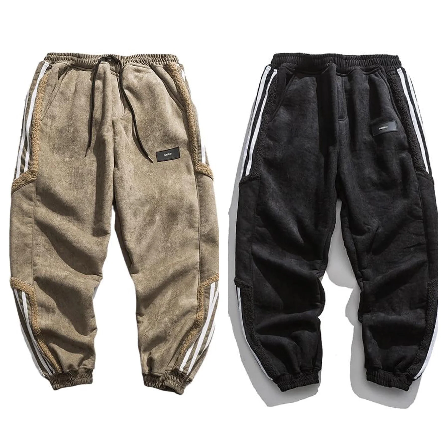 Orion | Men's Baggy Cargo Pants Beige Striped