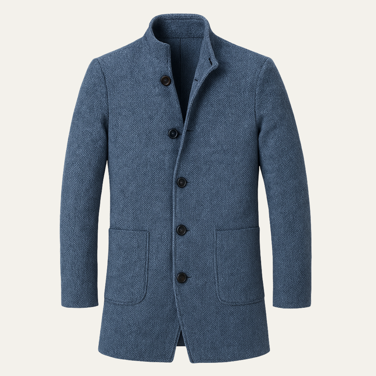 Vance | Men's Casual Wool Blend Long Coat Blue Gray