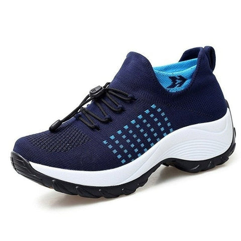Vera | Women's Knit Walking Shoes Comfort Fit Navy Blue
