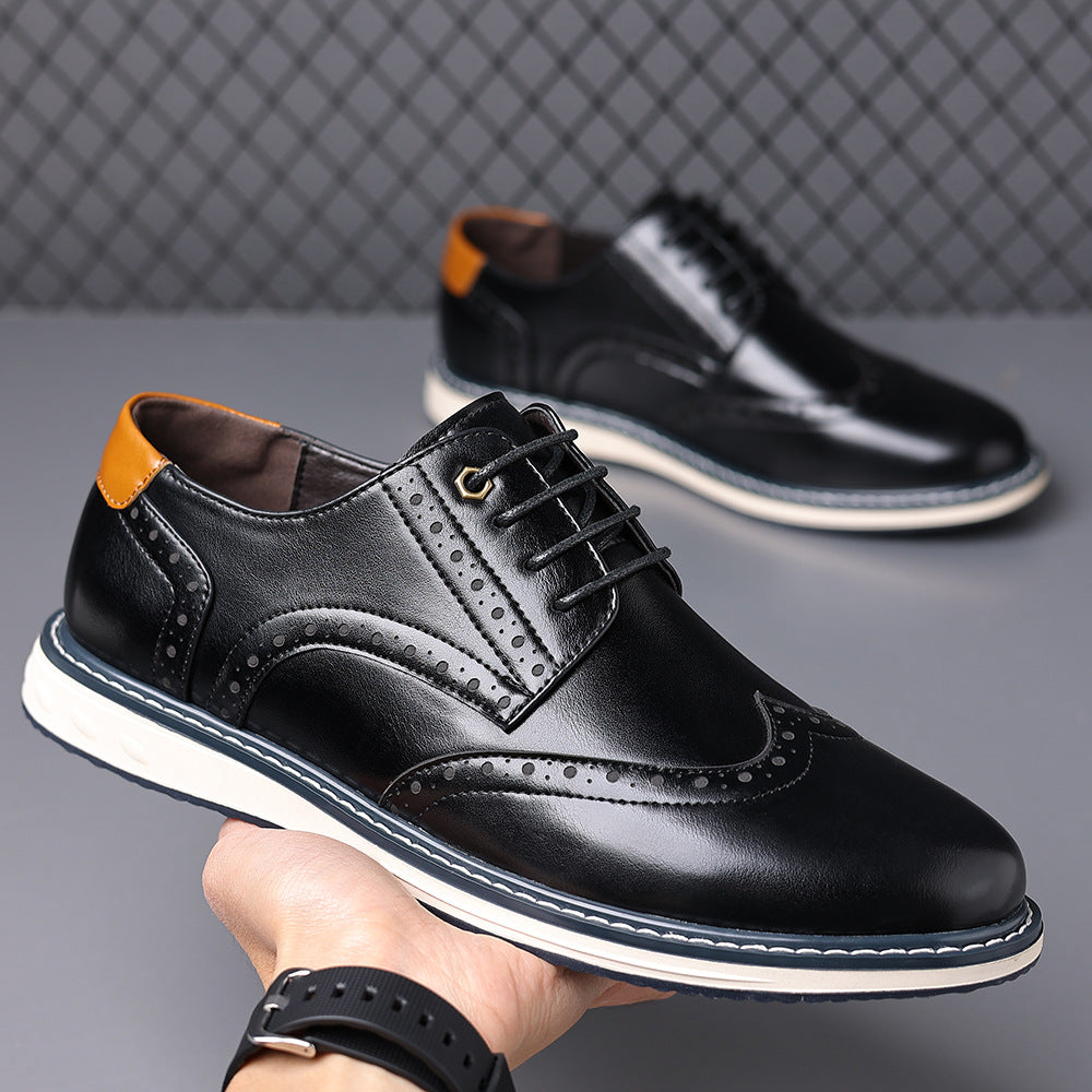 Otto | Men's Wingtip Leather Oxford Brown Dress Shoes