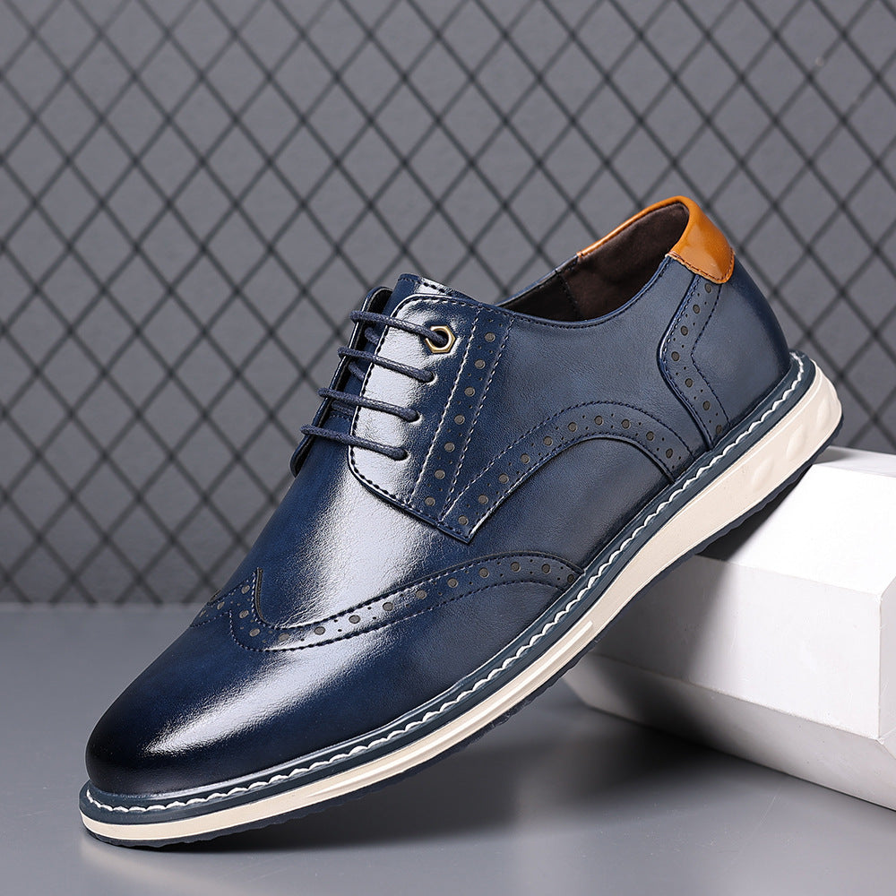 Otto | Men's Wingtip Leather Oxford Brown Dress Shoes