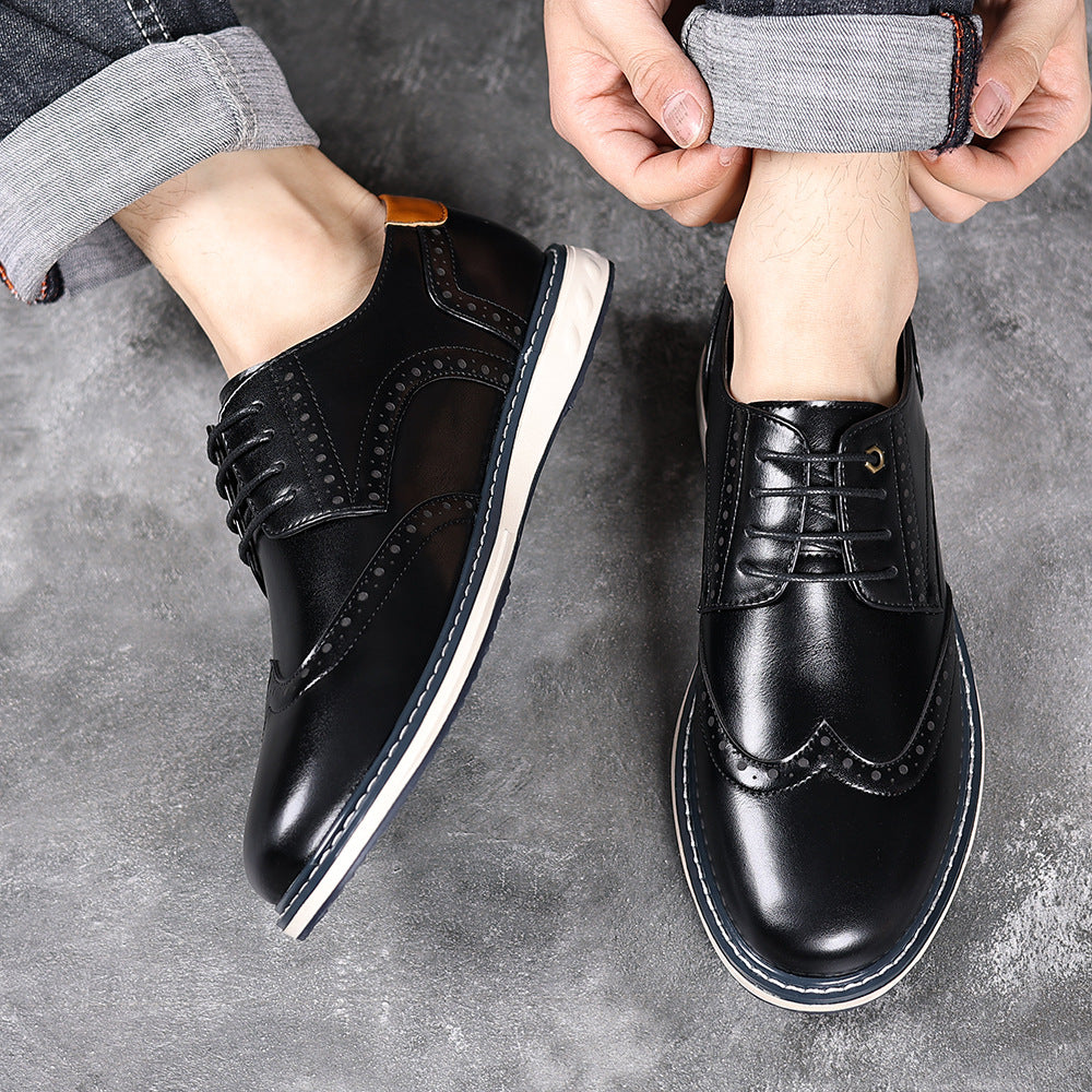 Otto | Men's Wingtip Leather Oxford Brown Dress Shoes