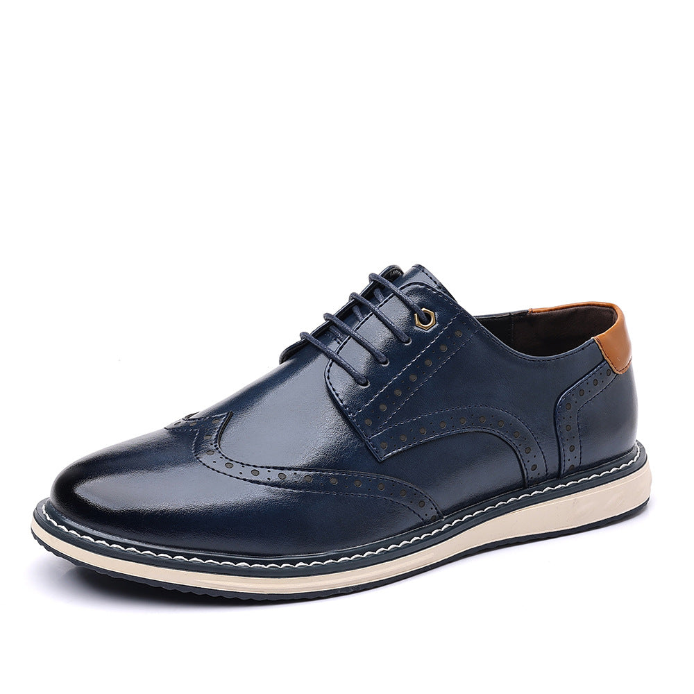 Otto | Men's Wingtip Leather Oxford Brown Dress Shoes