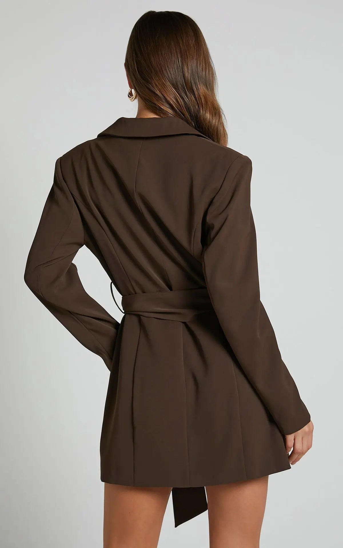 Margot | Women's Wrap Blazer Dress Blue Long Sleeve Belted