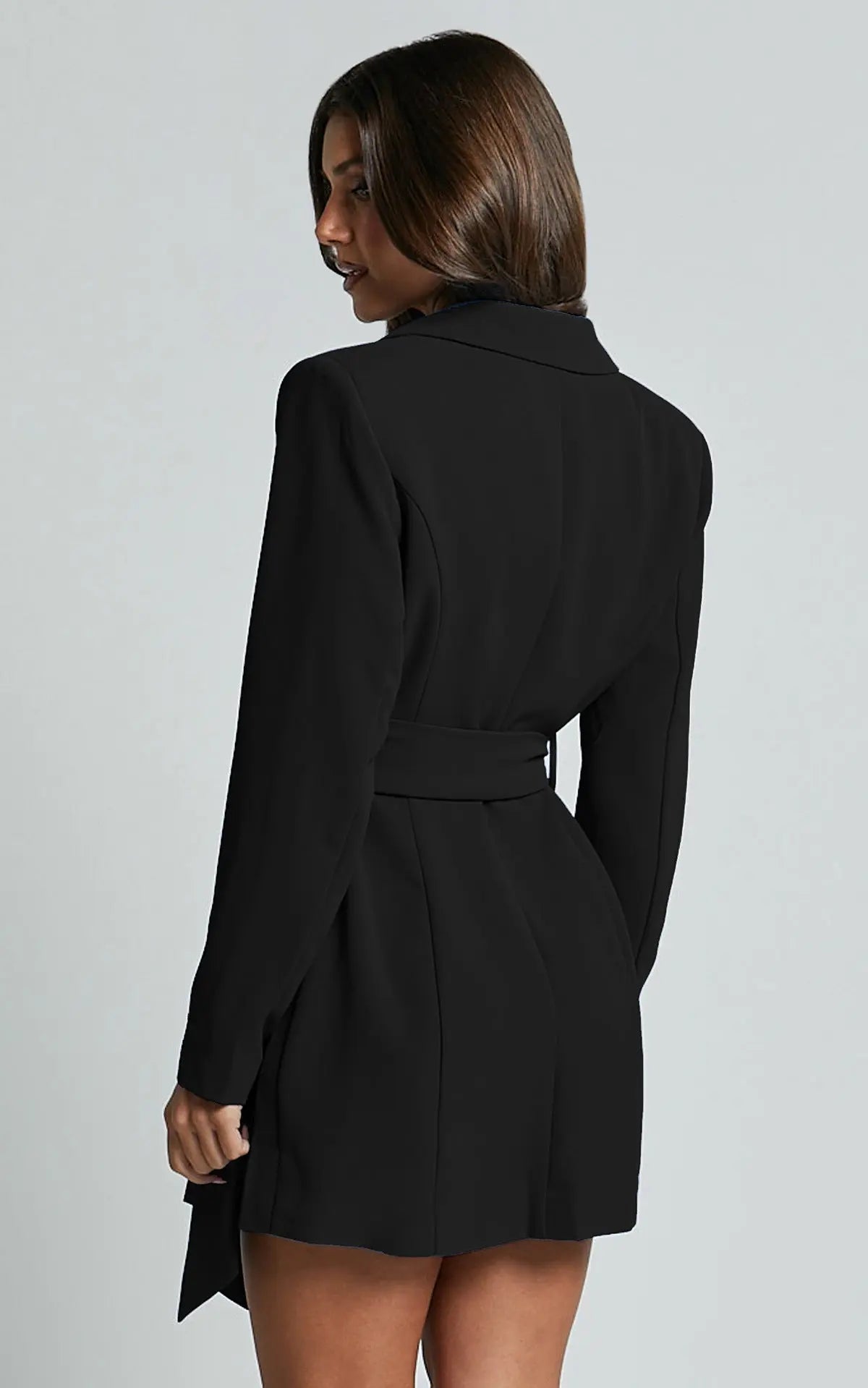 Margot | Women's Wrap Blazer Dress Blue Long Sleeve Belted
