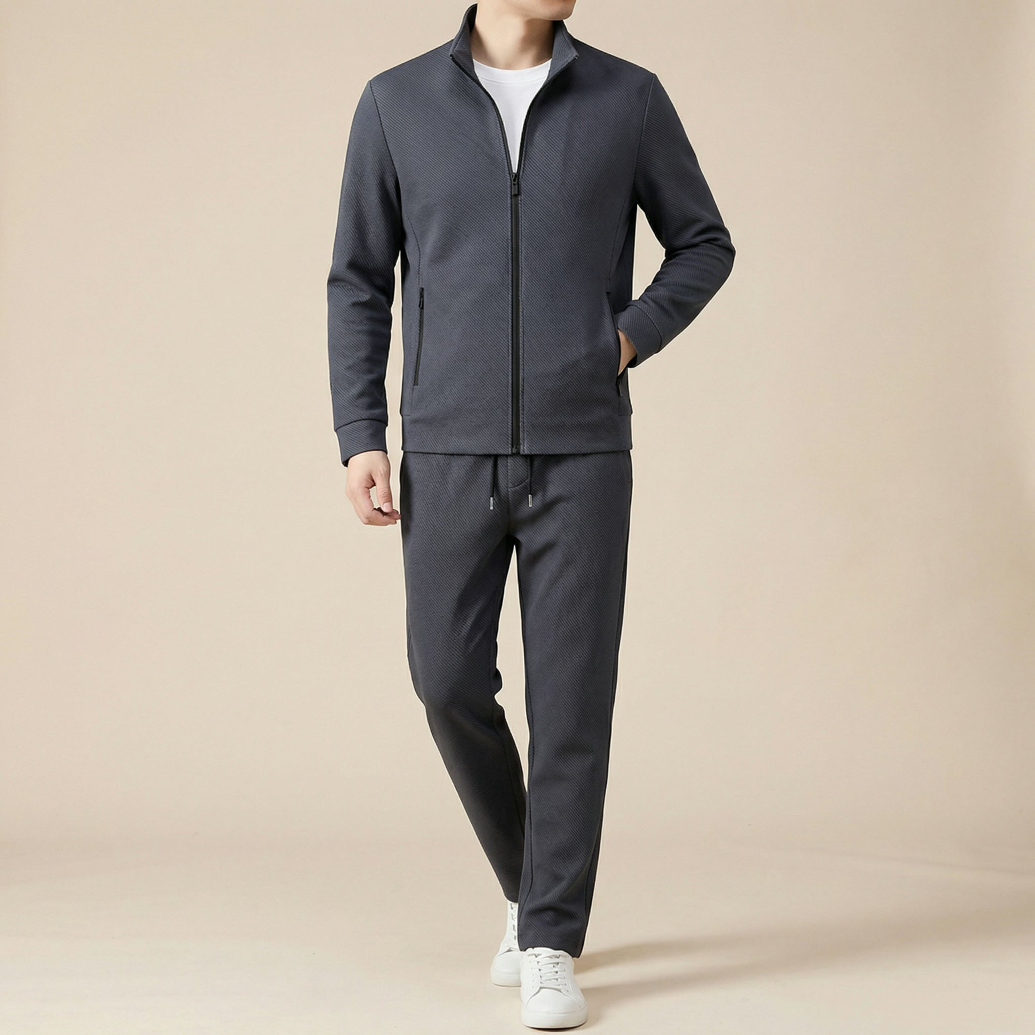 Nash | Men's Sweatsuit Navy Zip Up Jacket And Pants