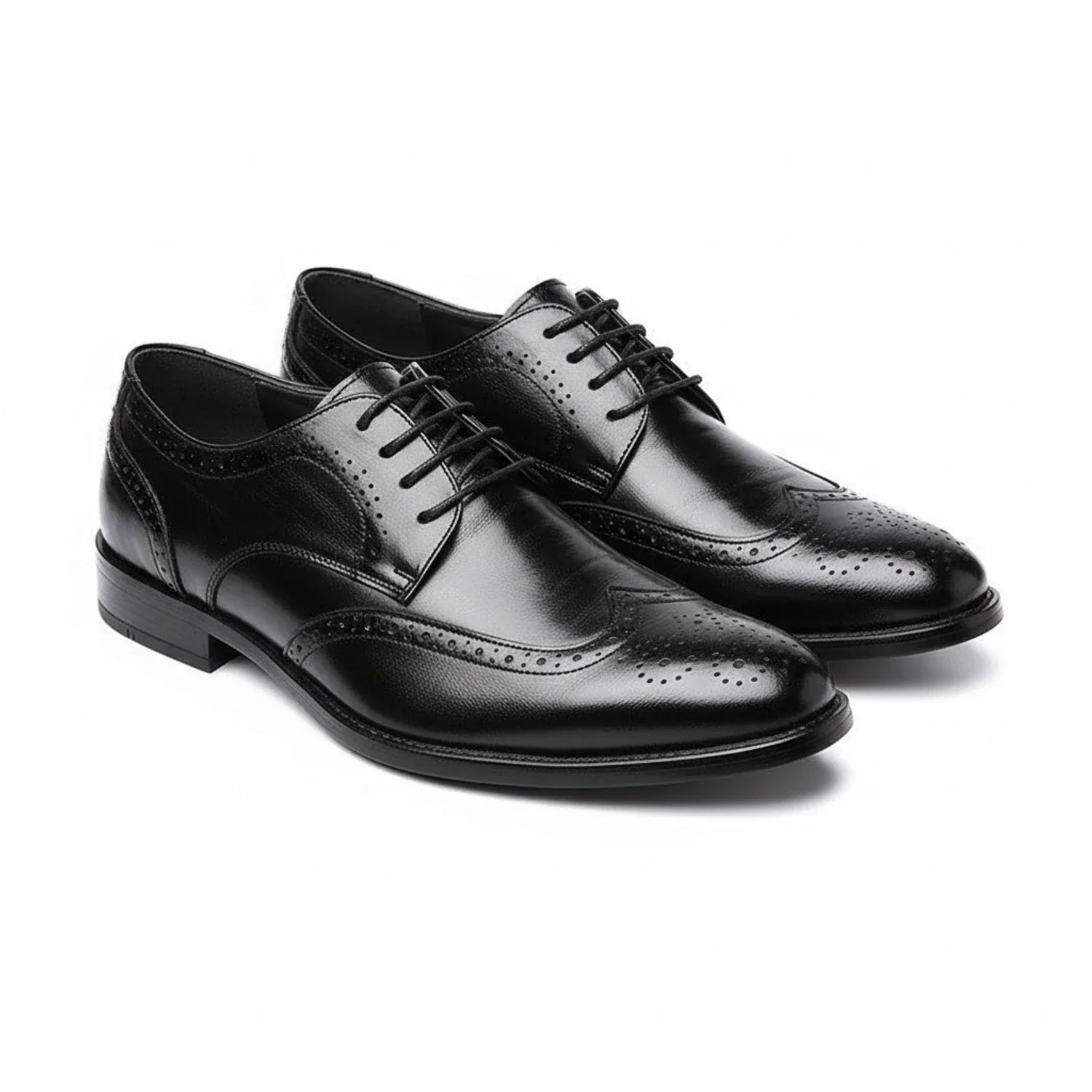 Axel | Men's Brogue Oxford Dress Shoes White Black Sole