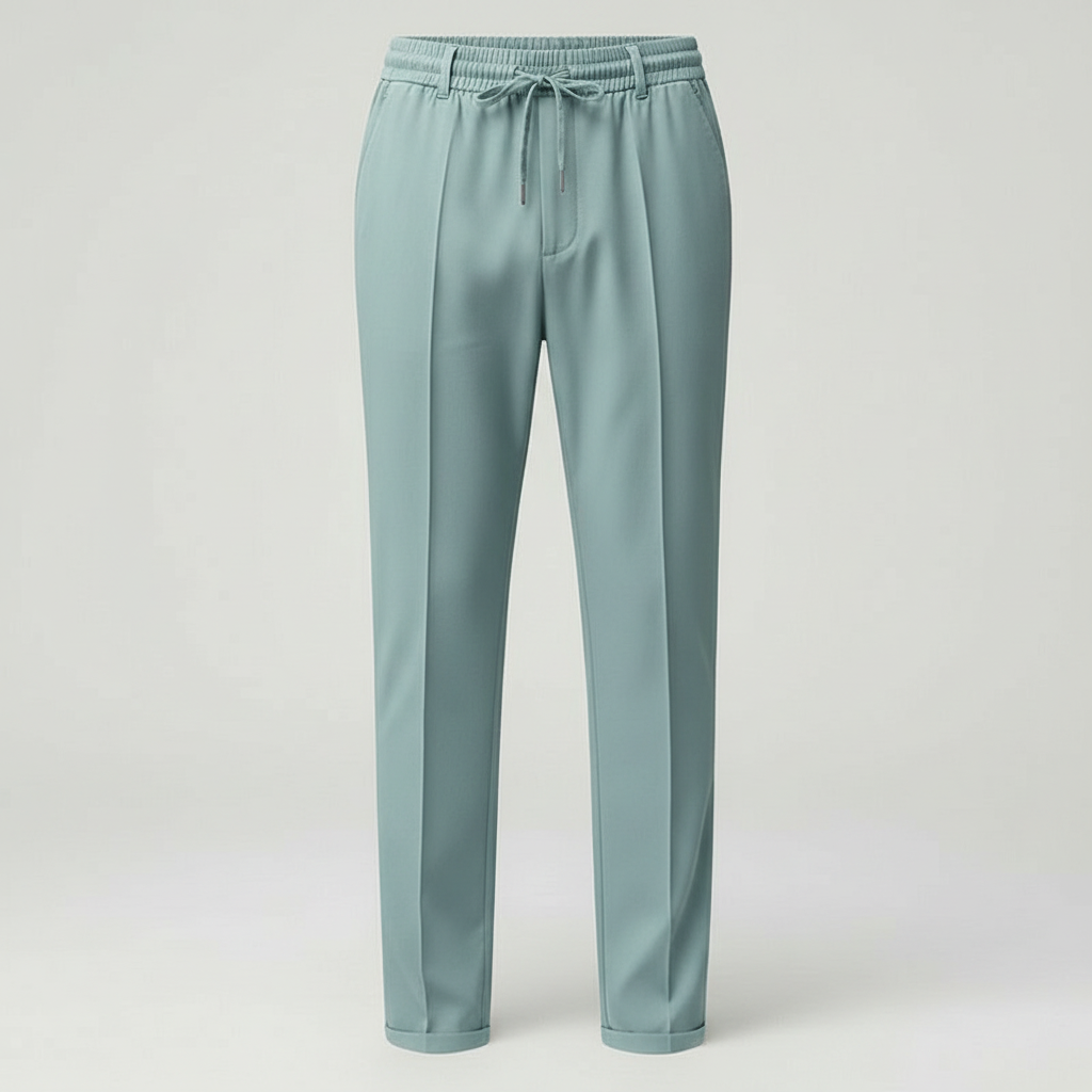 Luca | Men's Dress Pants Gray Elastic Waist Tailored