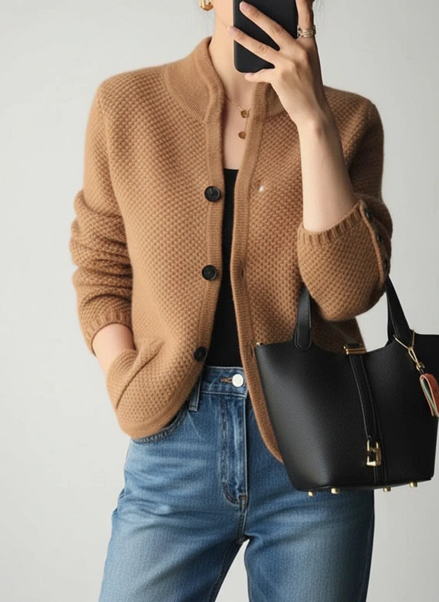 Ada | Women's Cable Knit Cardigan Cream Button Front