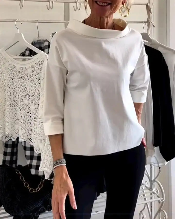 Dama Washington Leocadia women's oversized roll neck top - front view