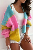 Dama Washington Opal women's colorblock knit cardigan cream tan white - view 3