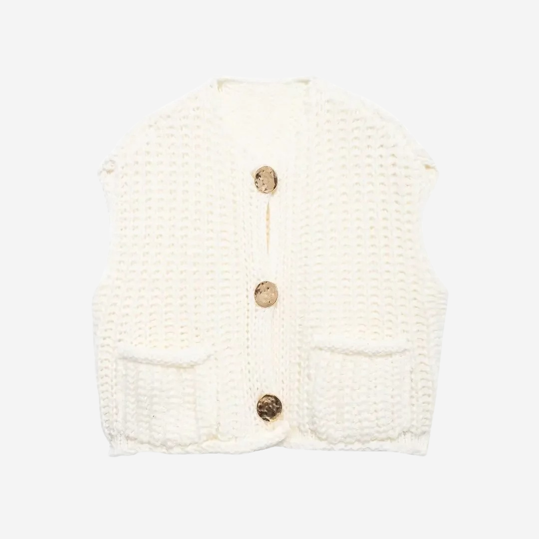 Dama Washington Desiree button front sweater vest - view 4