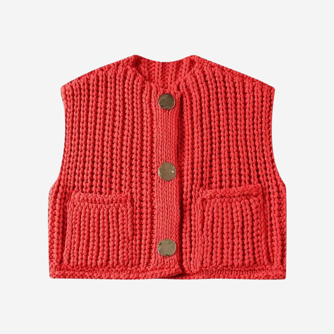 Dama Washington Desiree button front sweater vest - front view
