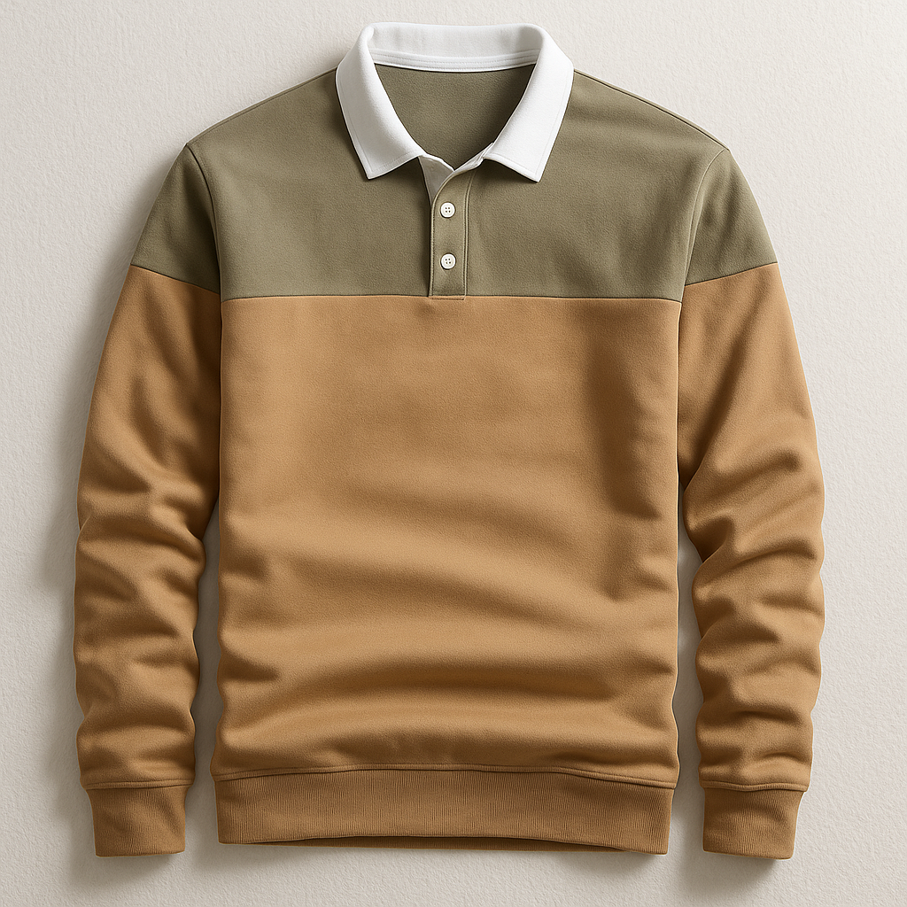 Grant | Men's Color Block Polo Shirt Gray Green
