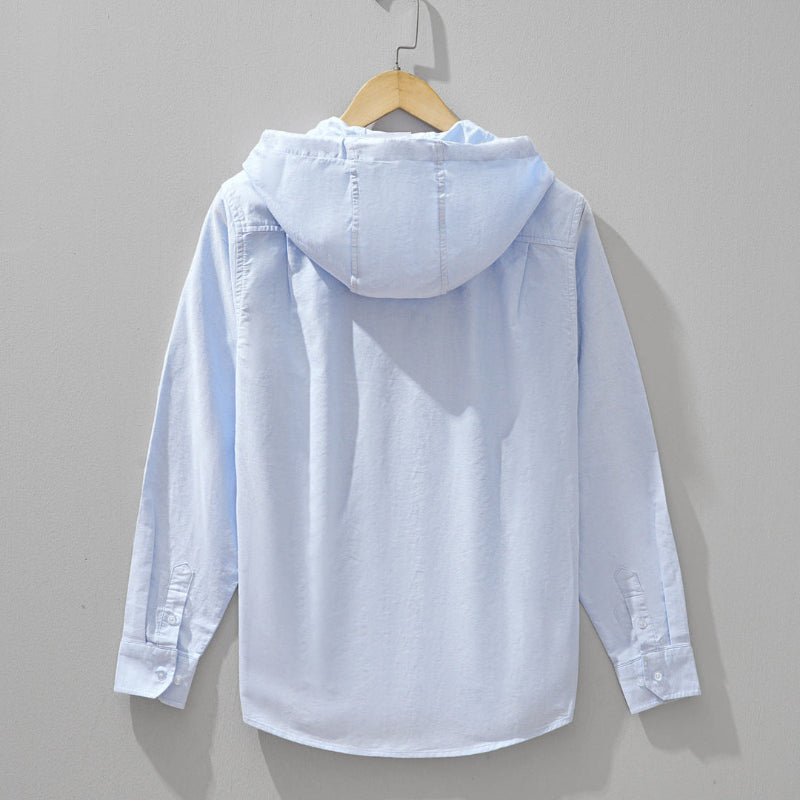 Marco | Men's Lightweight Hooded Jacket Light Blue Long Sleeve