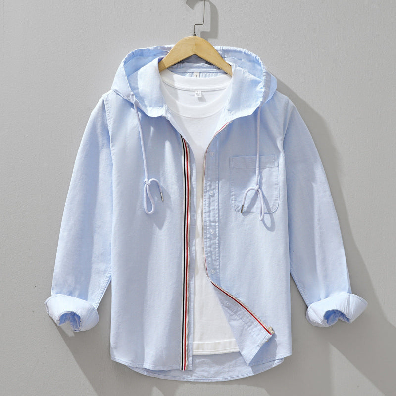 Marco | Men's Lightweight Hooded Jacket Light Blue Long Sleeve