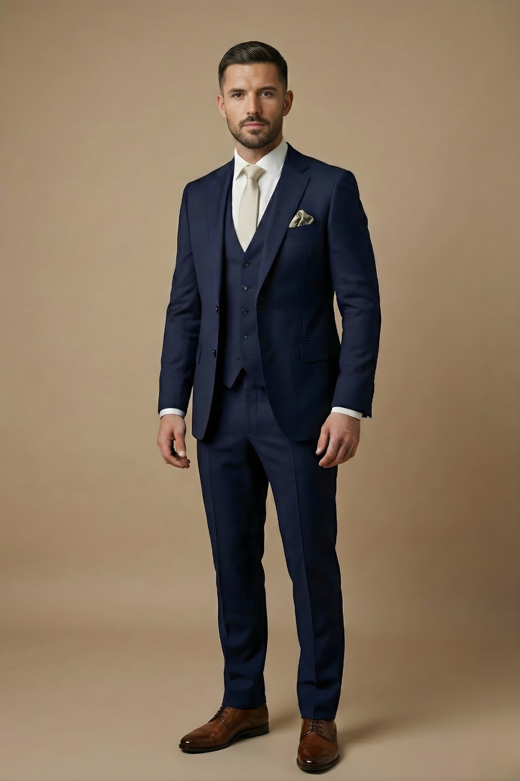Cody | Men's Three Piece Suit Navy Wool Slim Fit