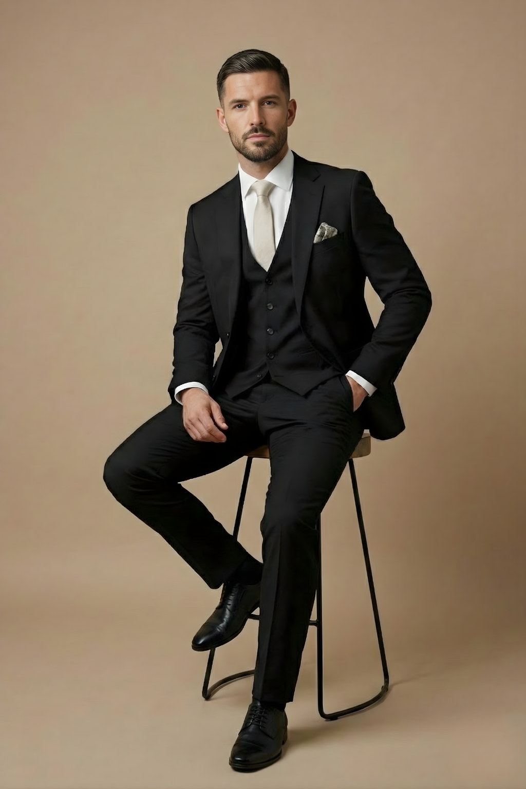 Cody | Men's Three Piece Suit Navy Wool Slim Fit