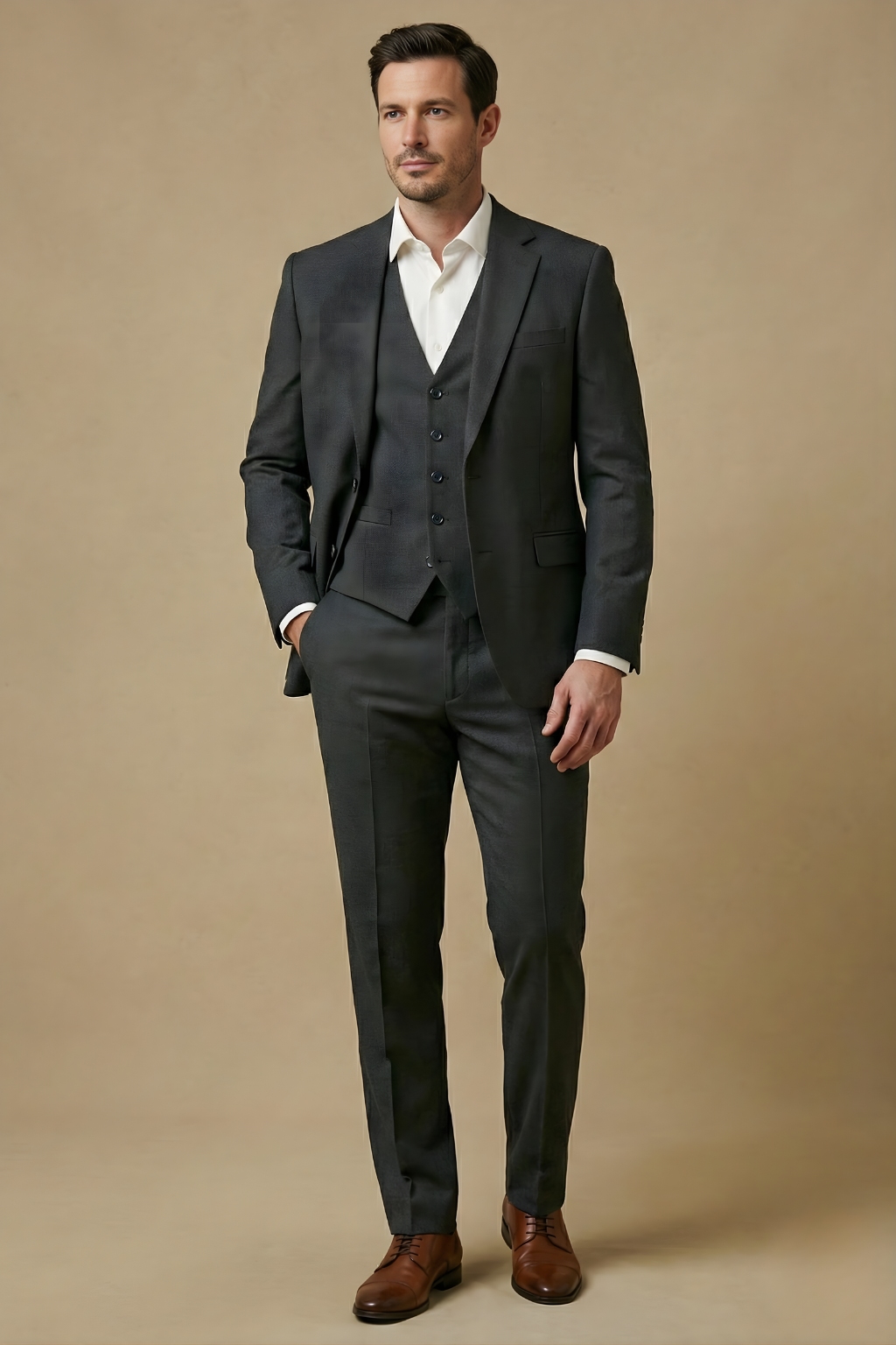 Cody | Men's Three Piece Suit Navy Wool Slim Fit