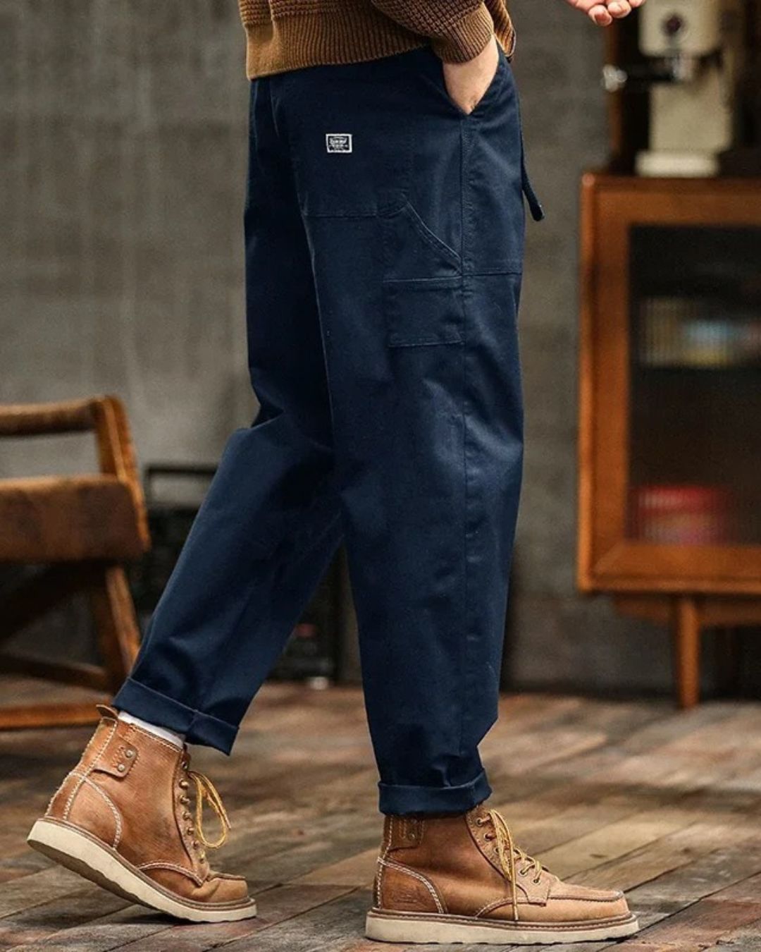 Voss | Men's Cargo Pants Olive Green Relaxed Fit