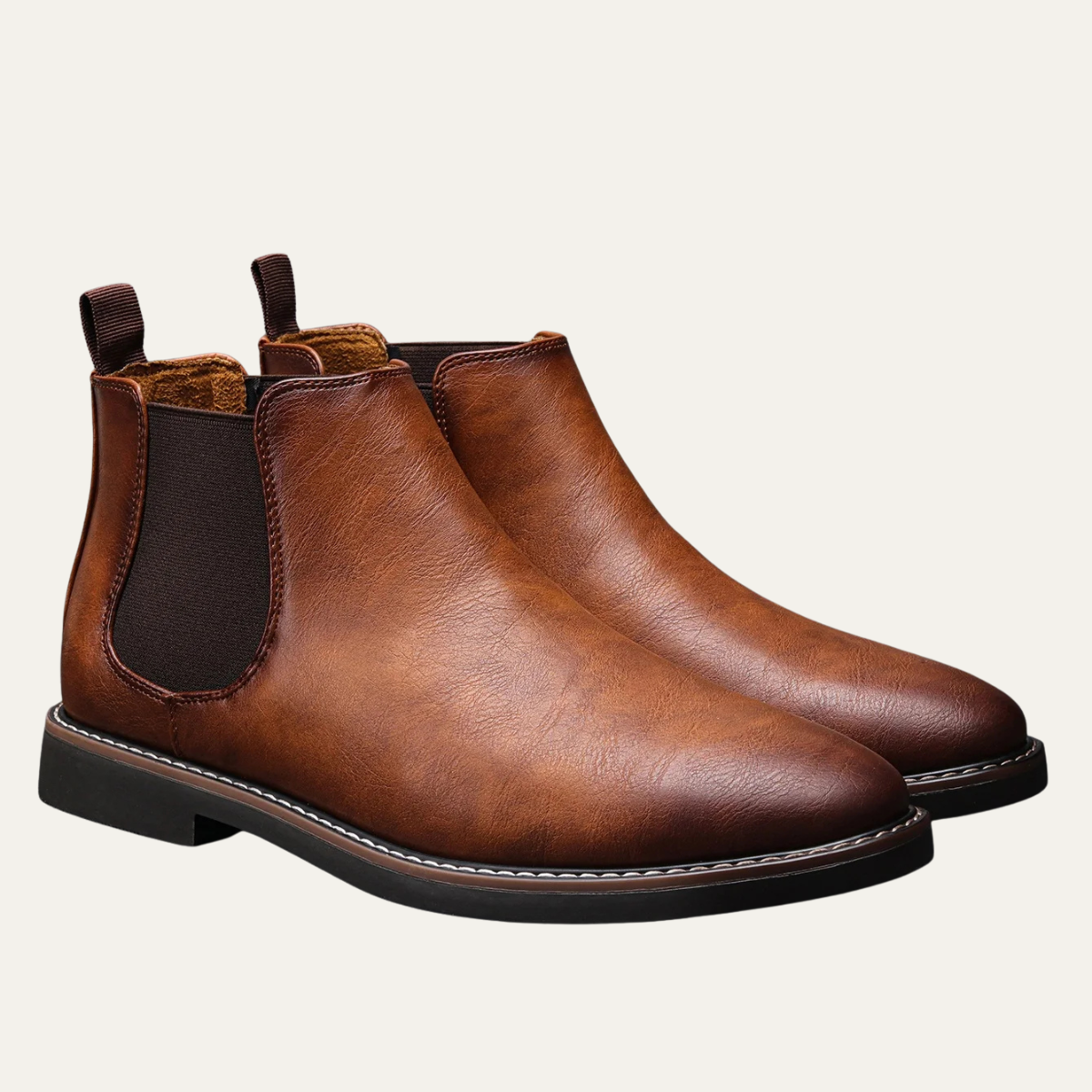 Beau | Men's Chelsea Leather Ankle Boots Brown