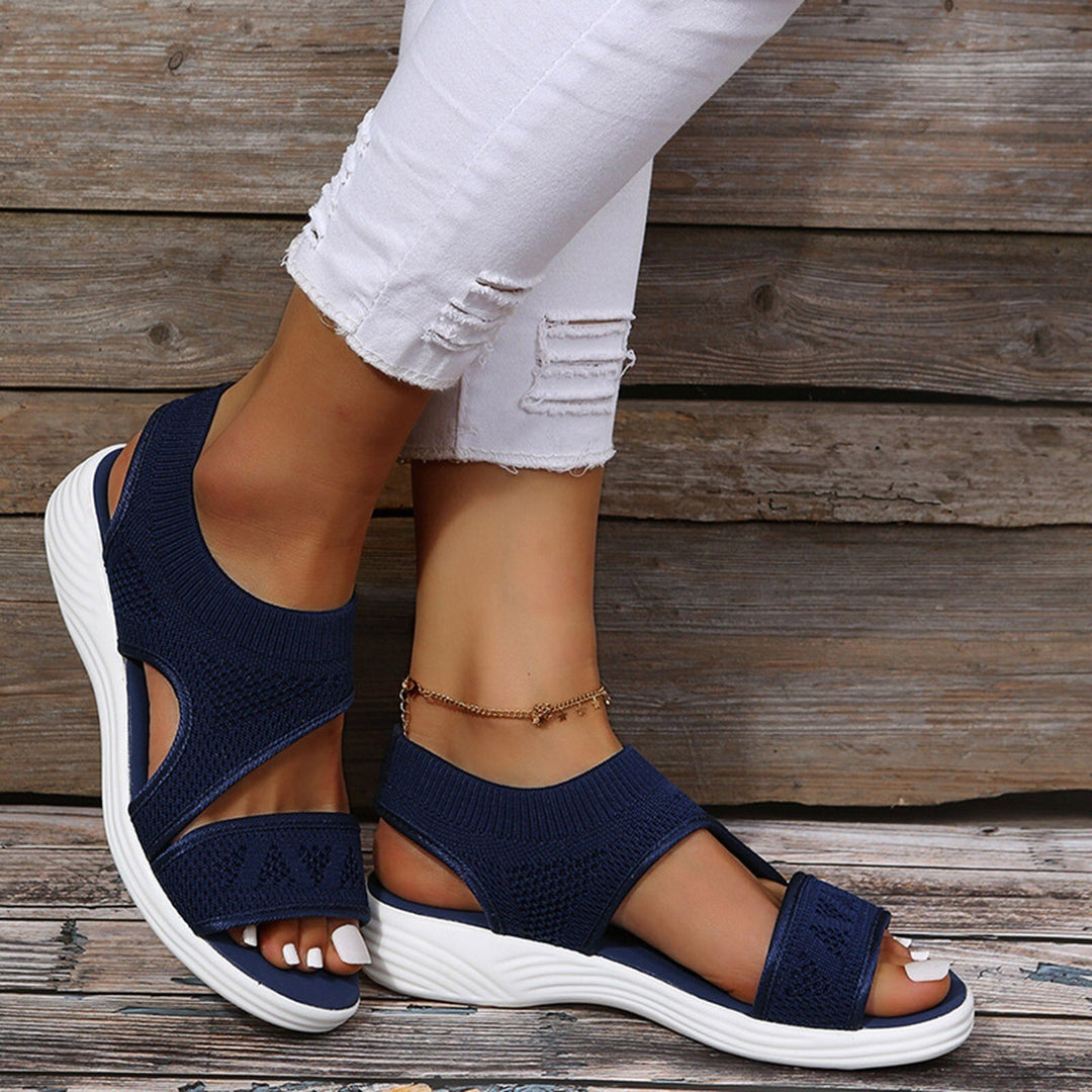 Opal | Women's Platform Sandals Black White Cushioned Comfort Sole