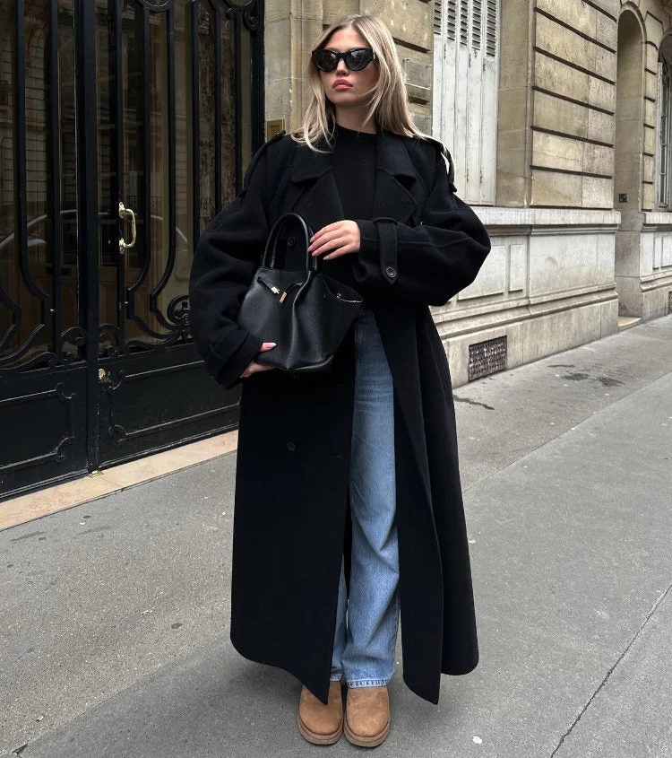 Dama Washington Letizia women's long oversized trench coat - front view