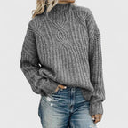 Dama Washington Margot women's cable knit sweater sage green crew neck - view 4