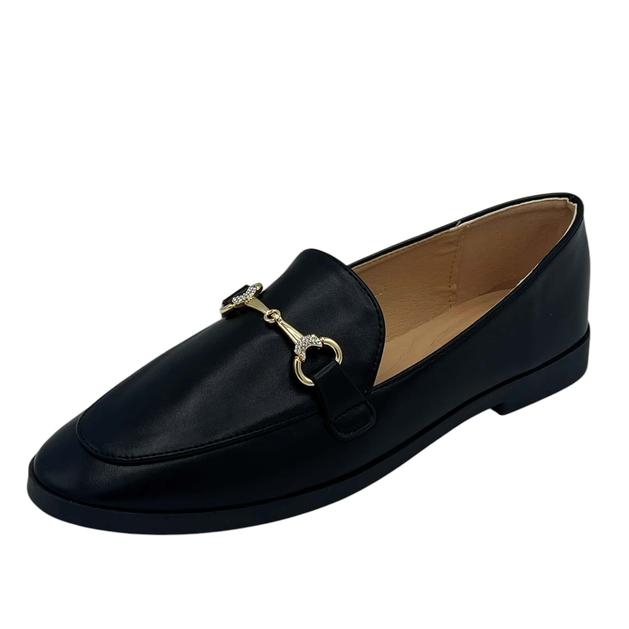 Opal | Women's Zebra Stripe Loafer Cream Navy Gold Hardware