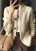 Dama Washington Mariette women's button-front long sleeve cardigan - front view