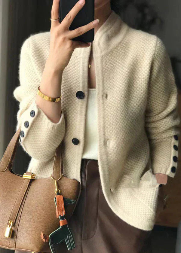 Dama Washington Mariette women's button-front long sleeve cardigan - front view