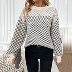 Dama Washington Iona women's patterned crew neck sweater - front view