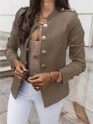 Dama Washington Lysandra women's button front fitted military jacket - view 3