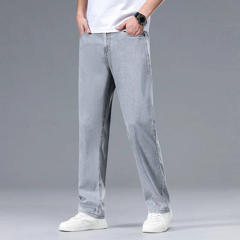 Cole | Men's Relaxed Straight Leg Jeans Gray Wash