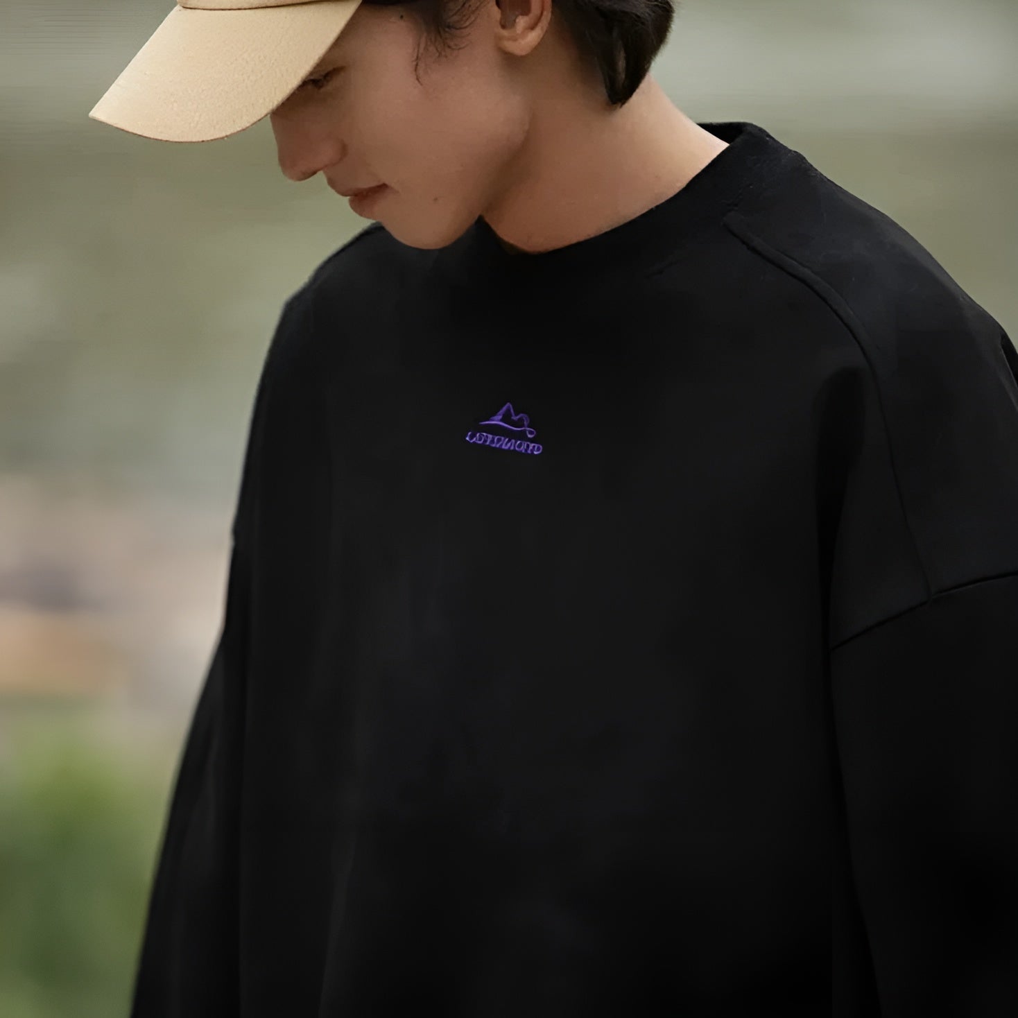 Milo | Men's Oversized Crew Neck Sweater Olive